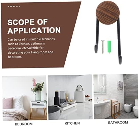Happyyami Heavy Duty Self-Adhesive Coat Hook with Walnut Grain Design