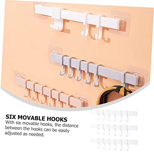 Chrome Adhesive Hooks 6-Piece Set for Bathroom and Kitchen