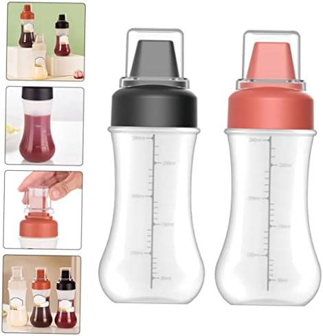 FELTECHELECTR Ketchup Squeeze Bottles 2 Pack with Scale