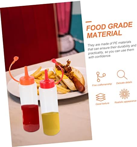 2PCS Salad Dressing Squeeze Bottles with Lids