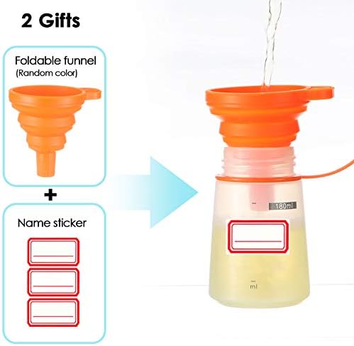 Ondiomn Condiment Squeeze Bottles 3-Pack Wide Mouth BPA Free