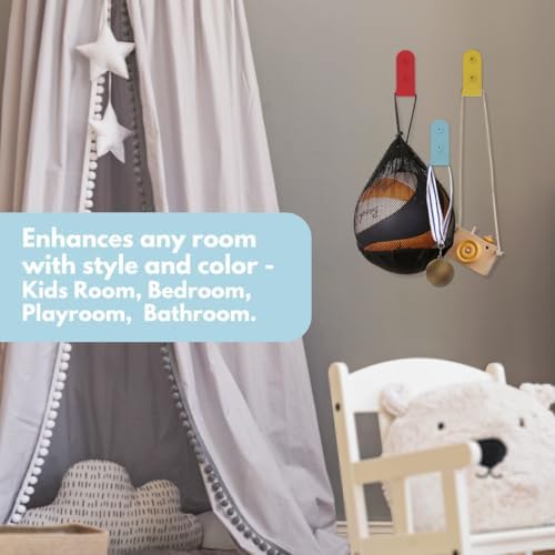 Colourful Heavy-Duty Wall Hooks Set of 3 - Stylish Sturdy