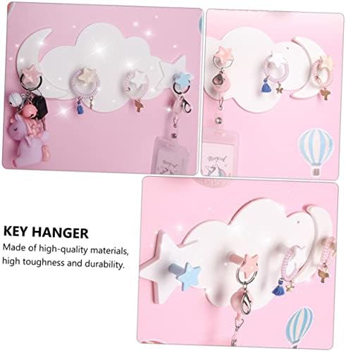 HOOTNEE 2pcs Moon Star Wall Hooks for Clothes and Key Holders