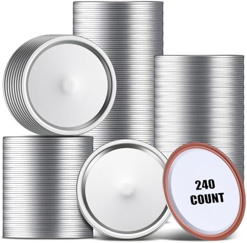 Nuogo 240 Pcs Wide Mouth Canning Lids with Silicone Sealing Rings
