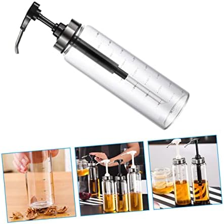 PRETYZOOM Reusable Honey Dispenser Pump Glass Bottle with Scales