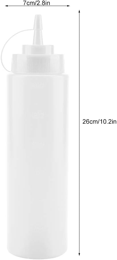 Agatige 24oz Plastic Squeeze Bottles with Lids 10pcs Set