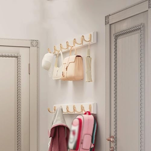 GRFIT Wall-Mounted Coat Rack No Drill Brown Small 1