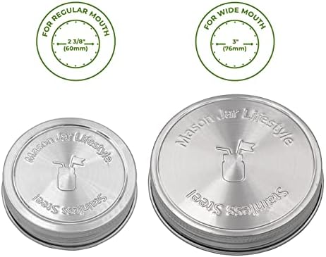 Mason Jar Lifestyle 5 Pack Heavy Duty Lids with Silicone Liners