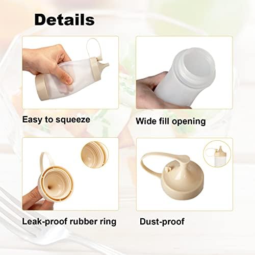 Qiuhome 12 oz Clear Condiment Squeeze Bottles 6 Pack
