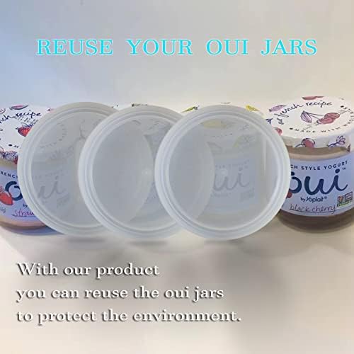 gocola Oui Yogurt Jar Lids 28 Pack Clear Plastic