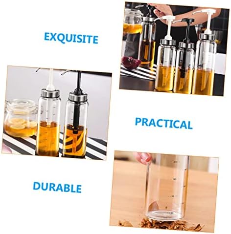 PRETYZOOM Reusable Honey Dispenser Pump Glass Bottle with Scales