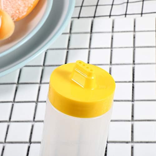 Agatige 10oz Ketchup Squeeze Bottles with 4 Holes and Leak Proof Flip Lid