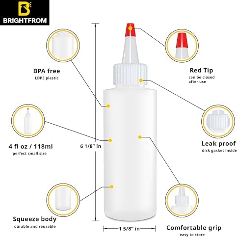 BRIGHTFROM 4 oz Condiment Squeeze Bottles Pack of 2 1