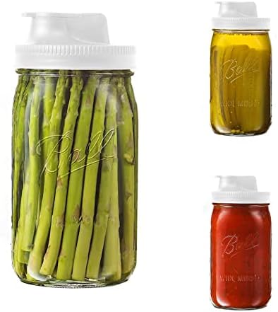 Jarware 82689 White Spout Mason Jar Lid Set of 2 1