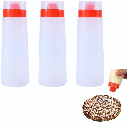 CATPAN 3PCS 8oz Plastic Squeeze Bottles for Sauces