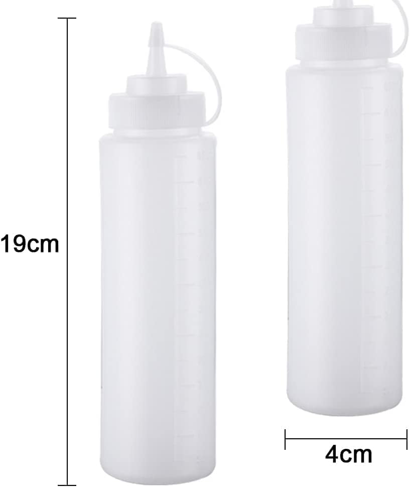 2 Pcs 8oz Plastic Squeeze Condiment Bottles