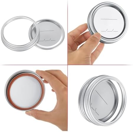 LOYORTY 100 Pcs Mason Jar Lids with Rings Set