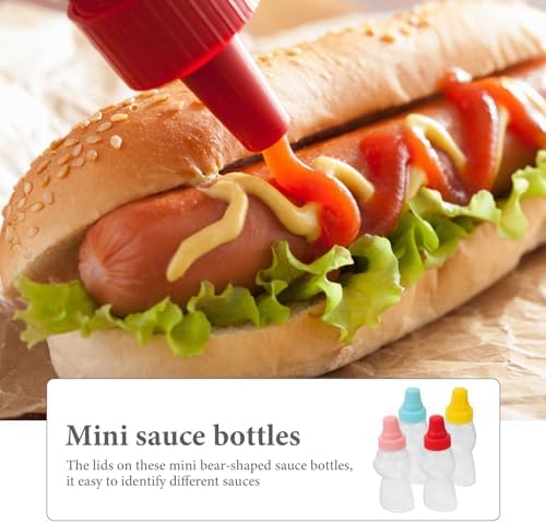 Homoyoyo 4pcs Mini Ketchup Bear Squeeze Bottles