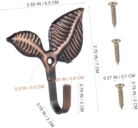 VALICLUD 4Set Vintage Leaf Wall Coat Hooks