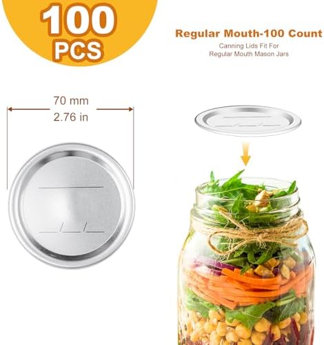 100PCS Mason Canning Lids for 276in Kerr Ball Jars