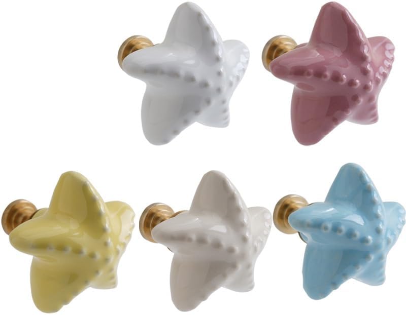 Yellow Starfish Wall Mounted Coat Hook 2 Pack