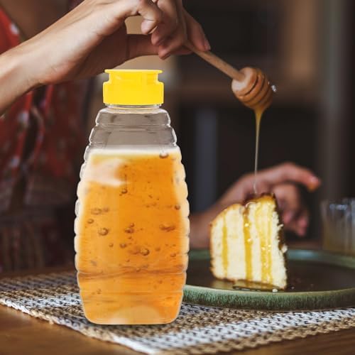 18Oz Squeeze Honey Jars with Flip Lids - 4 Pack
