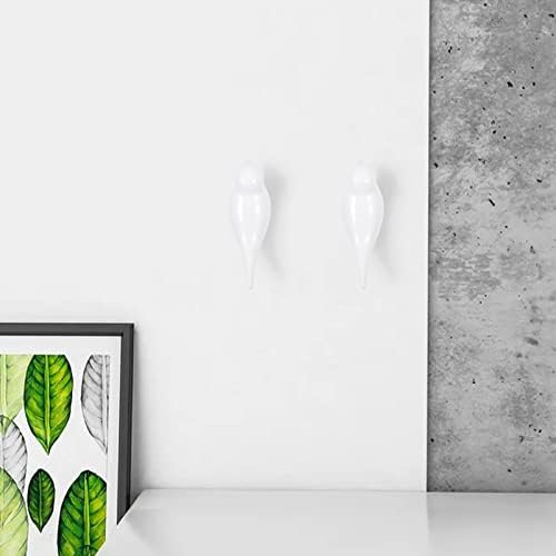 Kisangel 2 Pcs Resin White Coat Hooks with Bird Design