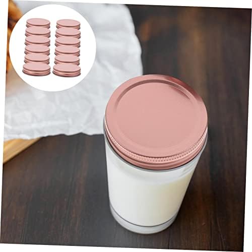 Garneck 12pcs Wide Mouth Mason Jar Lids in Rose Gold