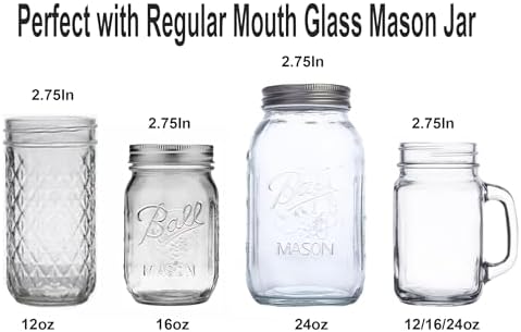 Houjioes 2Pack Spout Lids for 275 Mason Jars