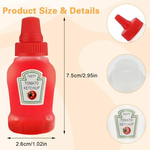 Andibro 4Pcs Mini Ketchup Bottles 23ml Refillable Condiment Containers