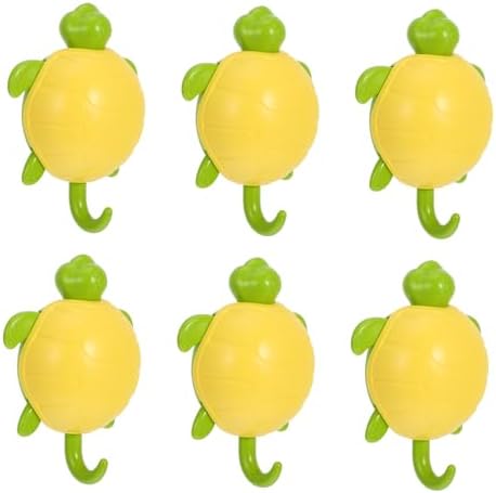 6pcs Adhesive Wall Hooks with Cute Turtle Design