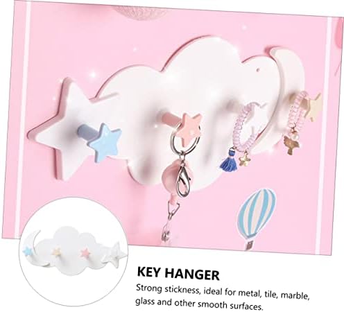 2Pcs Adhesive Moon Star Hooks for Kids Room Decor