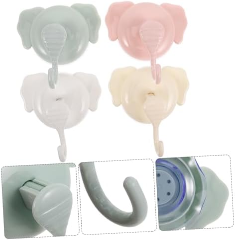 FONDOTIN Suction Cup Towel Hooks 4 Pack for Bathroom Kitchen