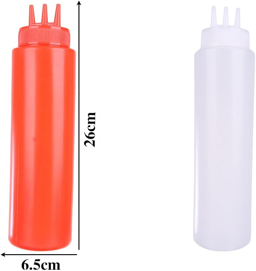 Vctitil 3 Pcs Condiment Squeeze Bottles with Leak Proof Design