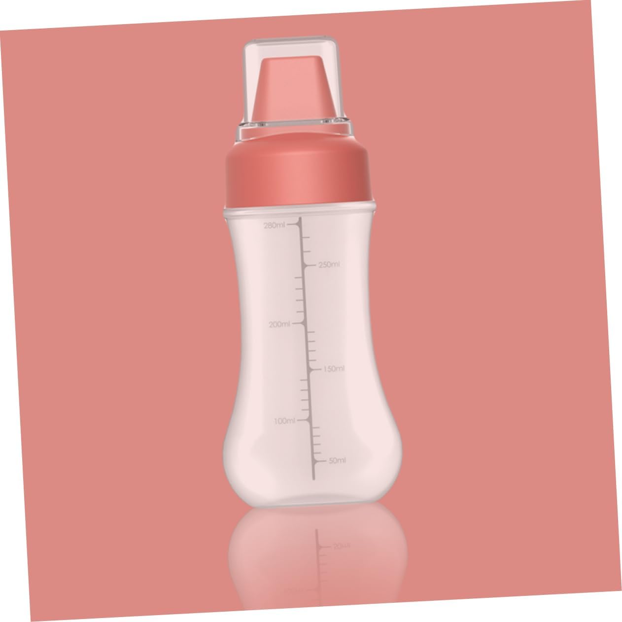 PRETYZOOM 5-Hole Squeeze Ketchup Bottle 350ml Red with Lid 1