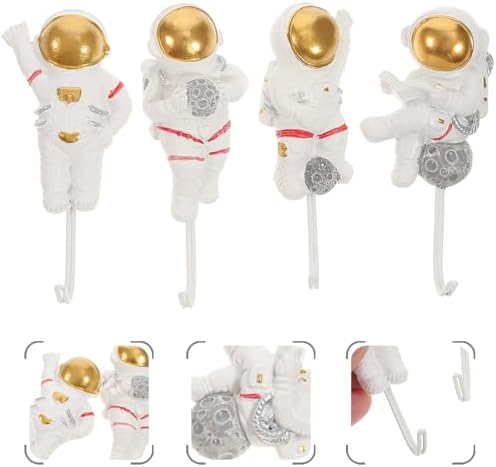 FOMIYES 4Pcs Astronaut Shape Wall Hooks 1