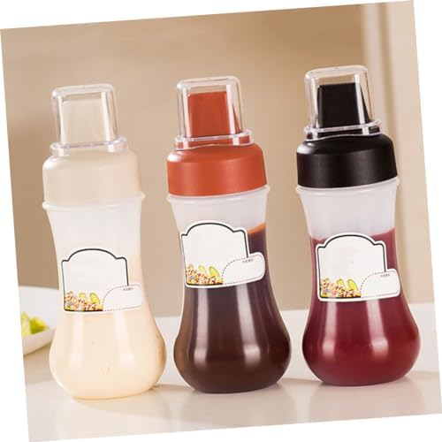 PRETYZOOM 2pcs Condiment Squeeze Bottles Set for Ketchup Salad Dressing Mustard