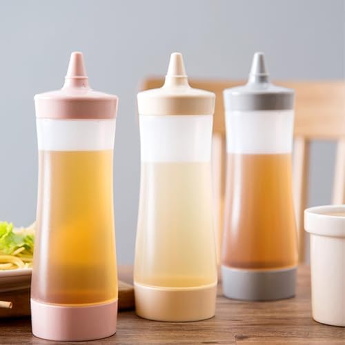 PRETYZOOM 350ml Reusable Condiment Squeeze Bottles