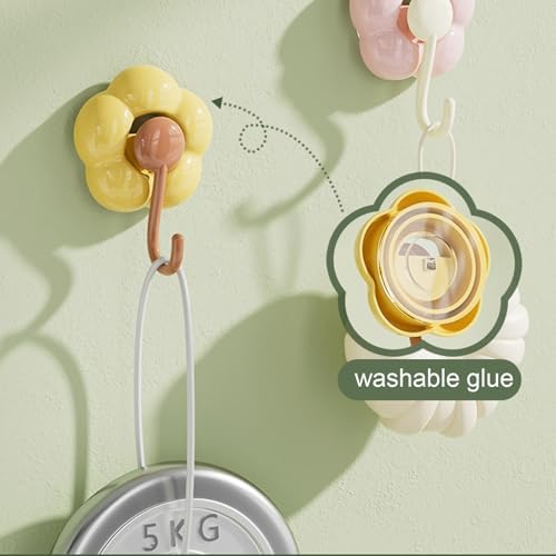 Niaviben Sunflower Suction Cup Hooks - Green One Size