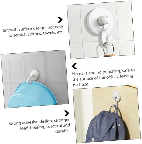 VILLFUL Adhesive Shower Door Hooks 3pcs Heavy Duty