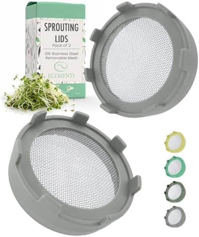 Elementi Sprouting Lids for Mason Jars Set of 2