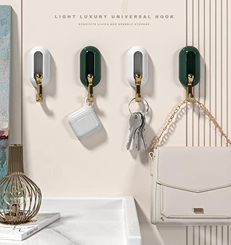8 Pack Self-Adhesive Wall Hooks Green