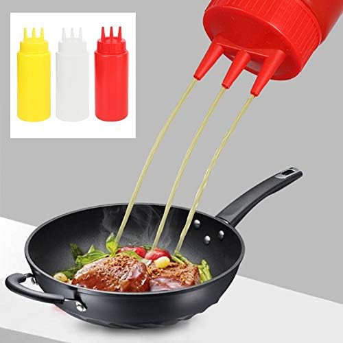 Agatige 3 Hole Condiment Squeeze Bottles 3Pcs