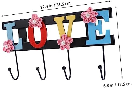 4 Hook Wall Towel Rack with Decorative Design