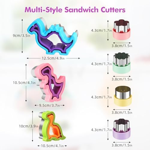 NPET Dinosaur Sandwich Cutter and Sealer 10 Pcs