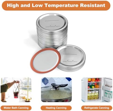 200 PCS Reusable Canning Jar Lids with Airtight Seal
