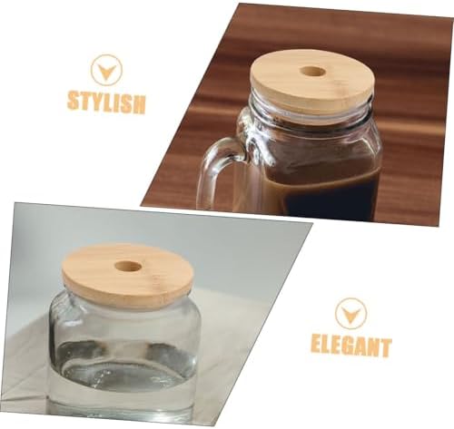 8pcs CIYODO Wooden Lids for Mason Jars with Straw Hole