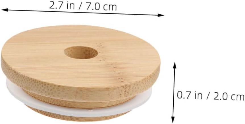 8pcs CIYODO Wooden Lids for Mason Jars with Straw Hole