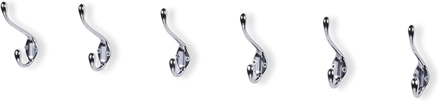 Brightmaison 6 Pack Dual Coat Hooks Wall Mounted
