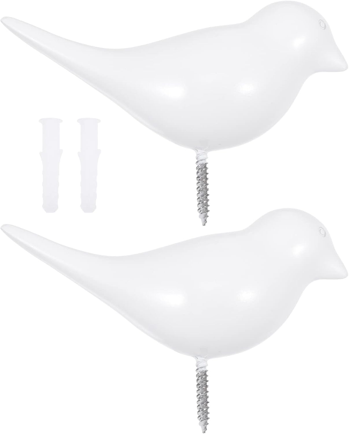 Kisangel 2 Pcs Resin White Coat Hooks with Bird Design